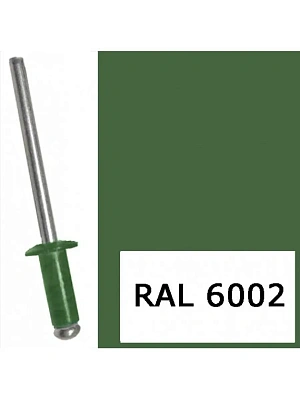 Заклепка вытяжная комб. алюм-сталь  крашеные  (6002) 3,2х 8 зеленый (упаковка 1000шт.)