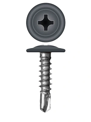 Саморезы с п/ш сверло 4,2х13 7024 графит (упаковка 1000шт.) POWER FASTEN