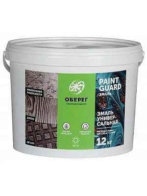 Эмаль акриловая Универсальная глянцевая белая PaintGuard 10л
