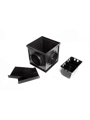 Дождеприемник пластиковый 300х300 Аквасток (в сборе - 2 перегородки+корзинка, решетки 32851 отдельно)