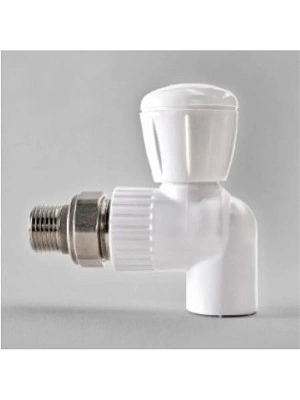 Кран шаровый полипропиленовый угловой 25х3/4" для радиатора РВК