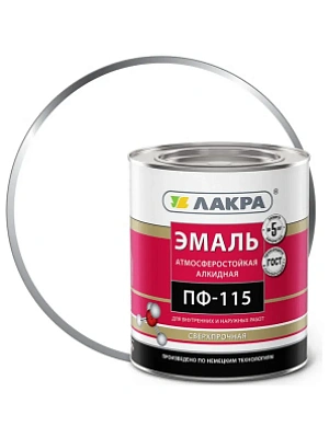 Эмаль ПФ-115М матовая  белая ГОСТ 6465-76 (3кг)