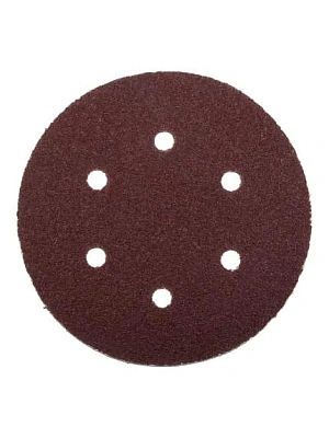 Круг шлифовальный из абразивной бумаги, на велкро основе, 6 отв., Р 60, 150мм (упак. 5шт) LASTING TOOLS