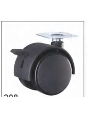 TWPb 40 Колесо мебельное черное, площадка, с тормозом, Ду40 (грузоп.25кг) FORCE LIFTING