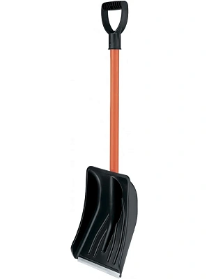 Лопата для уборки снега пластиковая, 275х345х890 мм, стальной черенок, 