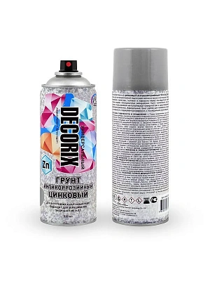 Грунт аэрозольный антикоррозийный цинковый матовый 520 мл DECORIX 