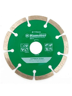 Диск алмазный отрезной 115х22,2мм мокрая резка, сегментный HammerFlex