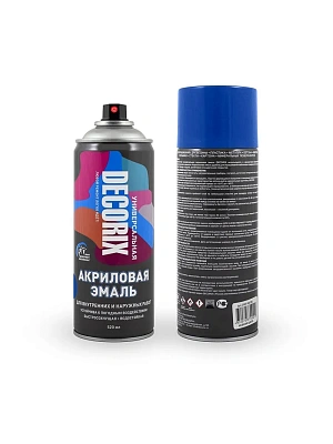 Эмаль аэрозольная глянцевая синяя (520 мл) DECORIX