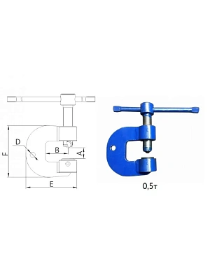 Струбцина грузоподъемная ЗСТ-0,5 тн