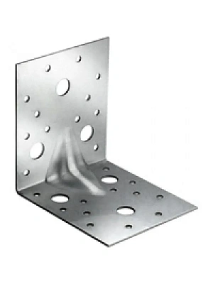 Уголок крепежный  40х 40х 40 усиленный с 1-м ребром, анкерное отверстие 11мм, оцинк. (допустимое отклонение +/- 5мм)