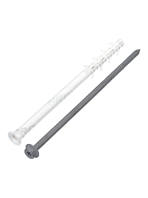 Дюбель рам. фасад. плоский борт. двойная зона, шестигр. с напрес. шайбой гор.цинк д/выс нагрузок 10х180