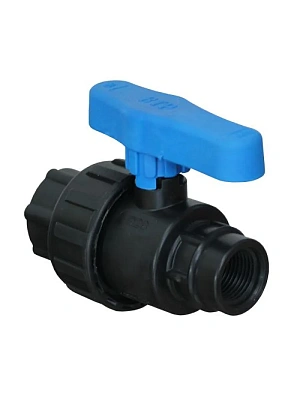 Кран шаровой компрессионный внутр.резьба/внутр.резьба 1"х1" PN16