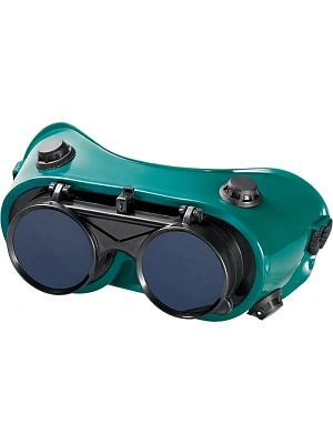 Очки газосварщика с откидными стеклами закрытого типа с непрямой вентиляцией