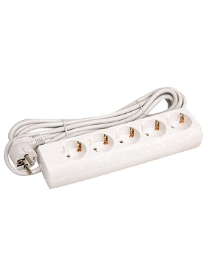 Удлинитель сетевой 5 розеток ПВС 3х0,75  5м, 10А 2200Вт, IP20