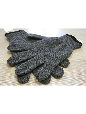 Перчатки полушерстяные серые, 55гр.