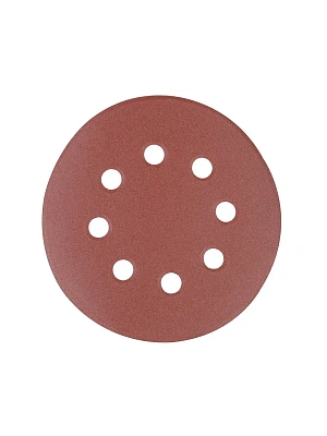 Круг шлифовальный из абразивной бумаги на велкро основе, 8 отв., Р 40, 125мм (упак. 5шт) LASTING TOOLS
