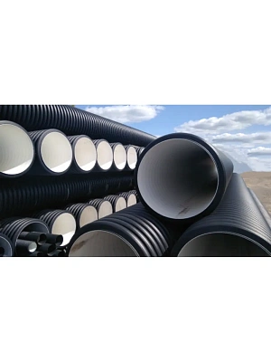 Труба двухслойная гофрированная, с муфтой (в т.ч. кольцо) 110/94 SN8 6 м