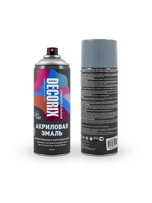 Эмаль аэрозольная глянцевая серая (520 мл) DECORIX
