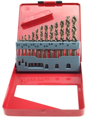 Набор сверл по металлу 1,5-6,5*0,5+3,2+4,8мм DIN338 цилиндрический хвостовик, метал. бокс 13шт. LASTING TOOLS