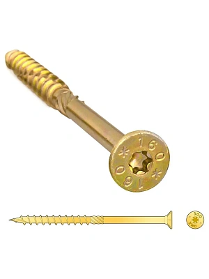 СS Саморез конструкционный по дереву потайн 3,0х 40 Желтый цинк