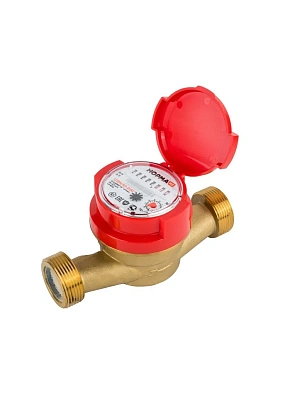 Счетчик воды универсальный Ду 25 мм латунный, одноструйный, длина 160мм, муфтовый