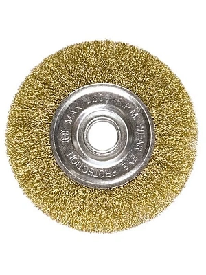 Щетка для УШМ плоская 125 мм колесо (латунированная витая проволока) (LASTING TOOLS)