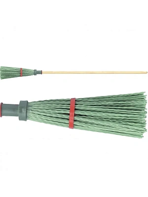 Метла полипропиленовая круглая с черенком "3-5 колец"