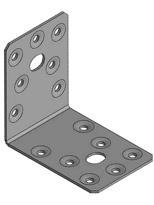 Уголок крепежный  90х90х40, анкерное отверстие 11мм, оцинк. (допустимое отклонение +/- 5мм)