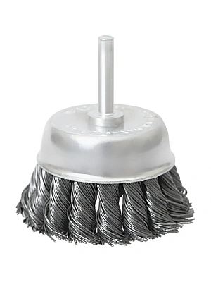Щетка для дрели торцевая, чашка со шпилькой, крученая металлическая проволока 75 мм