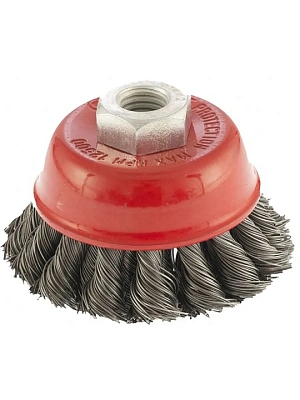 Щетка для УШМ  75 мм М14 чашка (двухрядная,крученая проволока 0,5 мм)