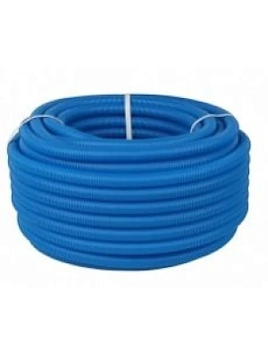 Труба гофрированная ПНД 20-23/25 мм, синяя (для труб 14-18 мм) бухта 50м