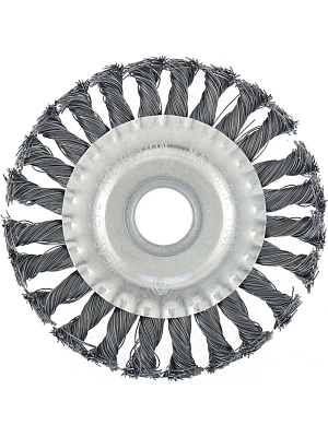 Щетка для УШМ колесо 125 мм (витая стальная проволока) посадка 22,2мм (LASTING TOOLS)