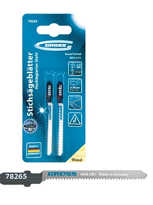 Полотна для электролобзика по дереву  50/1,3 мм (Т101АО) (упак.2шт) GROSS