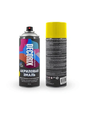 Эмаль аэрозольная глянцевая желтая (520 мл) DECORIX