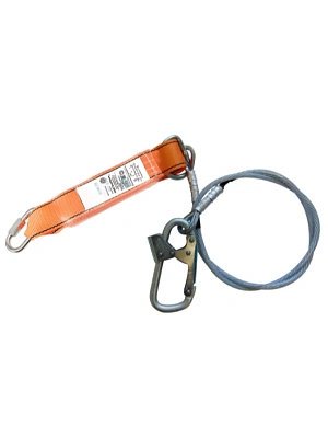 Строп аБ+КС (трос) с амортизатором и малым монтажным карабином