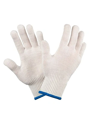 Перчатки х/б 7,5/10 кл. 4-х нитка (белые) без пвх