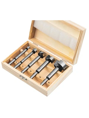 Набор сверл Форстнера по дереву 10-15-20-25-35мм, 5шт. в дерев.боксе, цилиндр. хвостовик