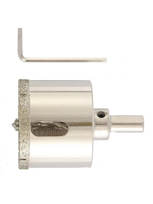 Сверло алмазное по керамограниту  50 х 67 мм, 3-гранный хвостовик