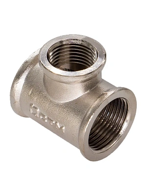 Тройник никелированный переходной 25х15х25 г/г/г (1"x1/2"x1")